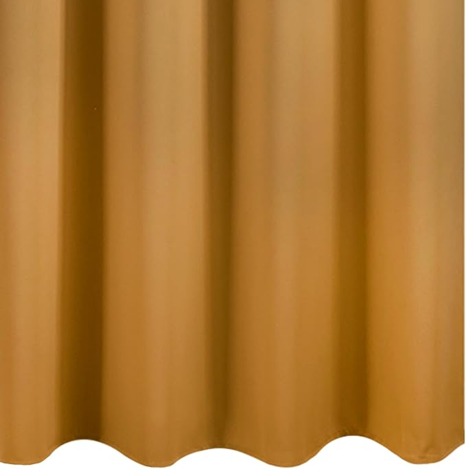 LEMOMO Mustard Yellow Blackout Curtains 52 x 63 Inch Length/Set of 2 Curtain