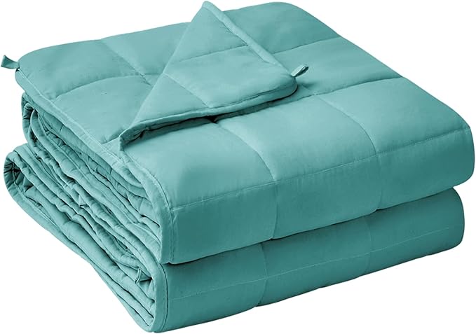 yescool Weighted Blanket for Adults (17 lbs, 60" x 80", Teal) Cooling Heavy Blanket for Sleeping Perfect for 160-180 lbs, Queen Size Breathable Blanket with Premium Glass Bead, Machine Washable