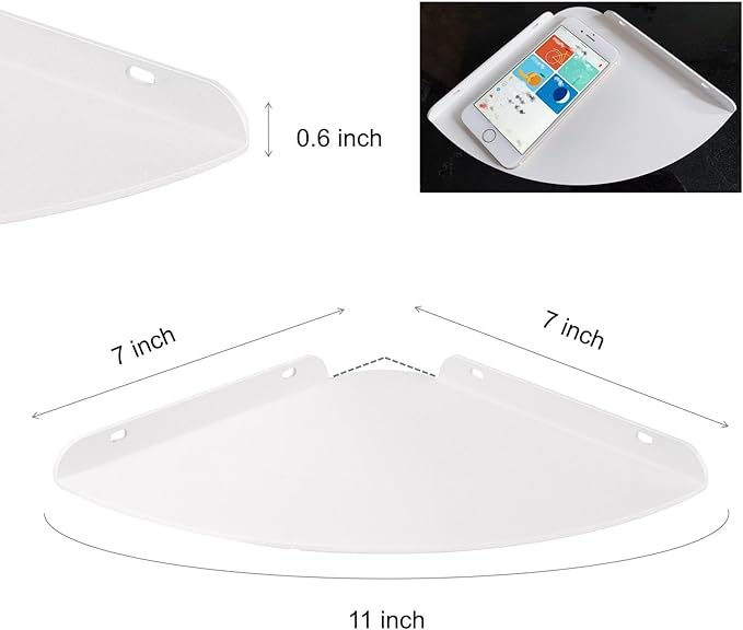 Small Wall Mounted Floating Corner Shelves 7 inch Metal Shelf Corner Shelf