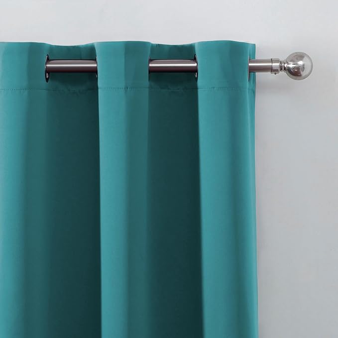 LEMOMO Sea Teal Blackout Curtains 42 x 54 Inch Length Set of 2 Panels Grommet