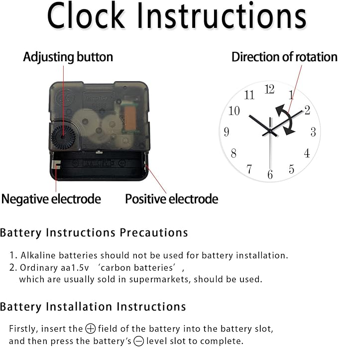 XNM 8 Inch Small Classic Navy Blue Wall Clocks Battery Operated Minimalist Wall