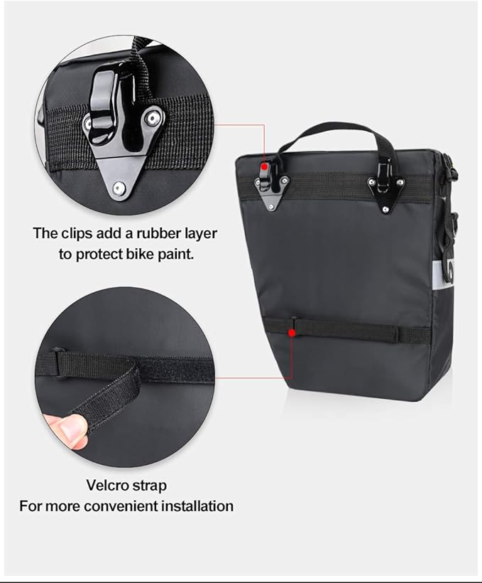 Rhinowalk Bike Pannier Bag Set for Bicycle Cargo Rack Saddle Bag Shoulder Bag Laptop Pannier Rack Bicycle Bag Professional Cycling Accessories 3 in 1