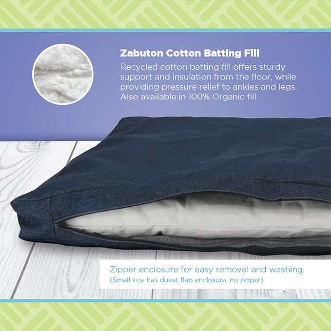 Bean Products Meditation Cushion - Zabuton Meditation Pillows for Sitting on Floor, Yoga Cushion, Cotton Yoga Pillow, Zen Kneeling Prayer Pad- Made in USA - Standard 24x24x2, Earth