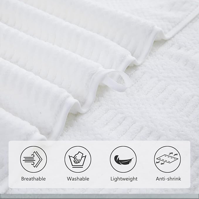 4 Piece Extra Large Bath Towels Set 35x70 Inches, White Oversized Soft Bath Sheet Towels 600 GSM Highly Absorbent Quick Dry Towels Set for Bathroom Hotel Spa