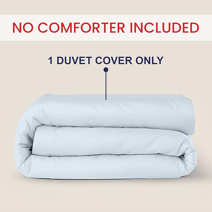 Kotton Culture 120"x98" 1 Pc Oversized King Duvet Cover Only 100% Egyptian Cotton - 600 TC Comforter Cover, Zipper Closure & Corner Ties - Fits Large King Inserts (Oversized King, Blue Sky)