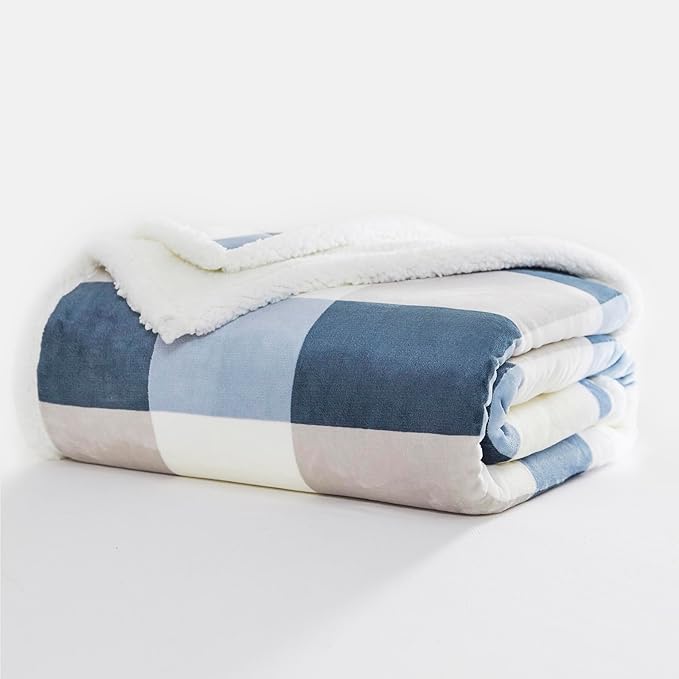PU MEI 50"x60" Sherpa Fleece Blanket - Soft, Cozy, Thick and Warm for Couch, Sofa or Bed