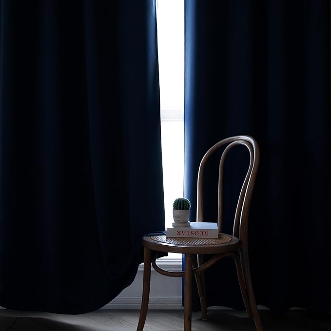 IGEMAEVE Blackout Curtains 72 Inch Length 2 Panels Set, Rod Pocket Energy