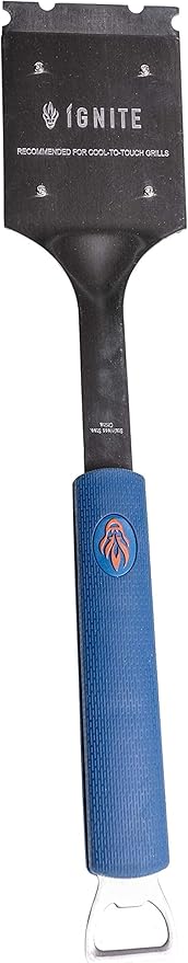 Ignite Stainless Steel Cool Grill Brush – Durable Grill Cleaner with Safe Nylon Bristles – No Wire Bristle Risk – Safe for Porcelain, Ceramic, Steel & Cast Iron Grates
