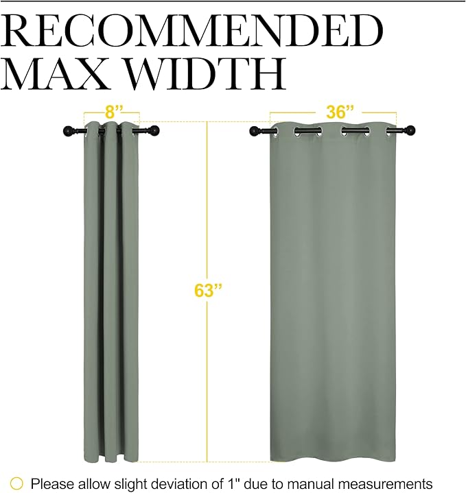 NICETOWN Greyish Green Nursery Essential Thermal Insulated Solid Grommet Top