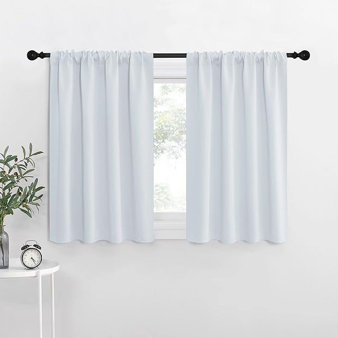 NICETOWN Greyish White Window Curtain Panels