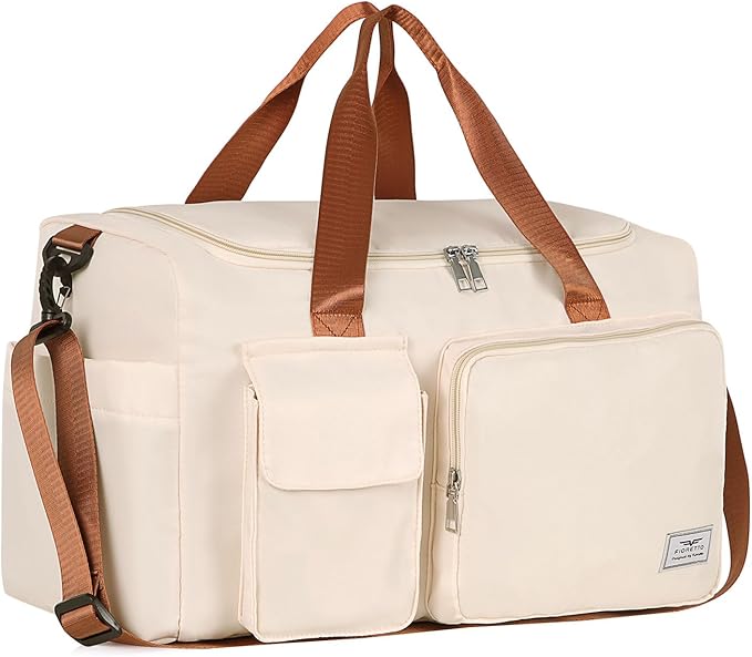 FIORETTO Women's Gym Duffle Bag with Shoes Compartment, 37L Capacity, Ideal for Travel, Gym, Sports, Duffel, Weekender