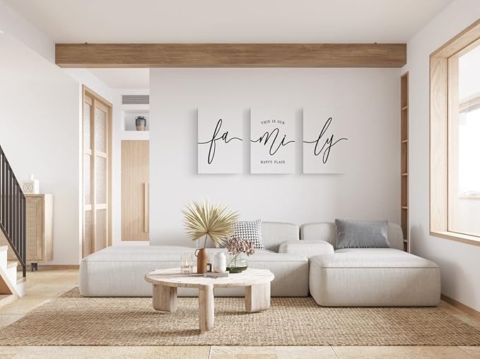 GUBIYU Family Wall Decor Home, Love Art Set of 3 Dining Room Modern Bedroom