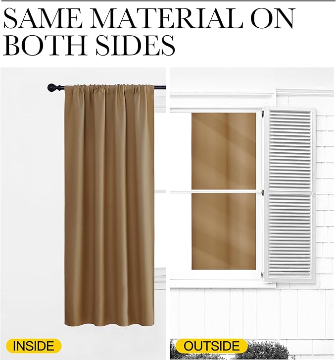 NICETOWN Blackout Curtains for Living Curtains, 1 Pair, 34-inch W x 84-inch L