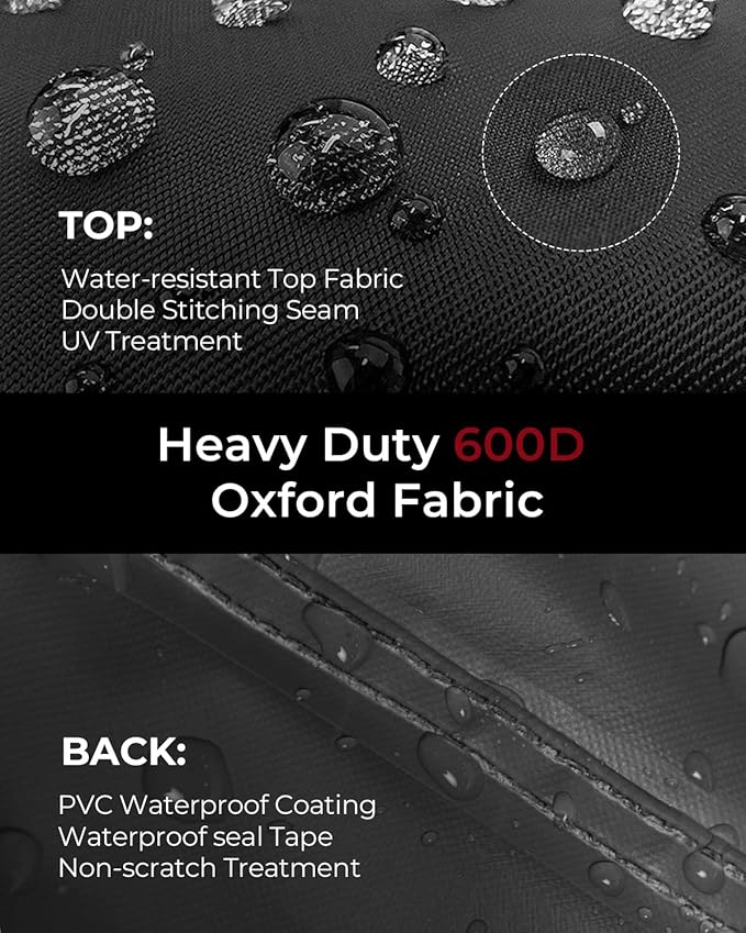 Loriano Patio Furniture Covers 4 Piece Set, Outdoor Waterproof, Heavy Duty 600D Lawn Patio Covers Grey-Black