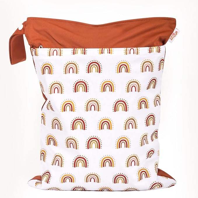 Wet Bag,Wet Dry Bag,Wet Bag for Swimsuit,With Two Zipper Wet dry Pouch,Waterproof Reusable Little Rainbow