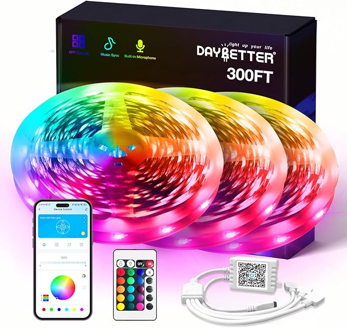 DAYBETTER Smart RGB Led Strip Lights, 300ft Led Lights