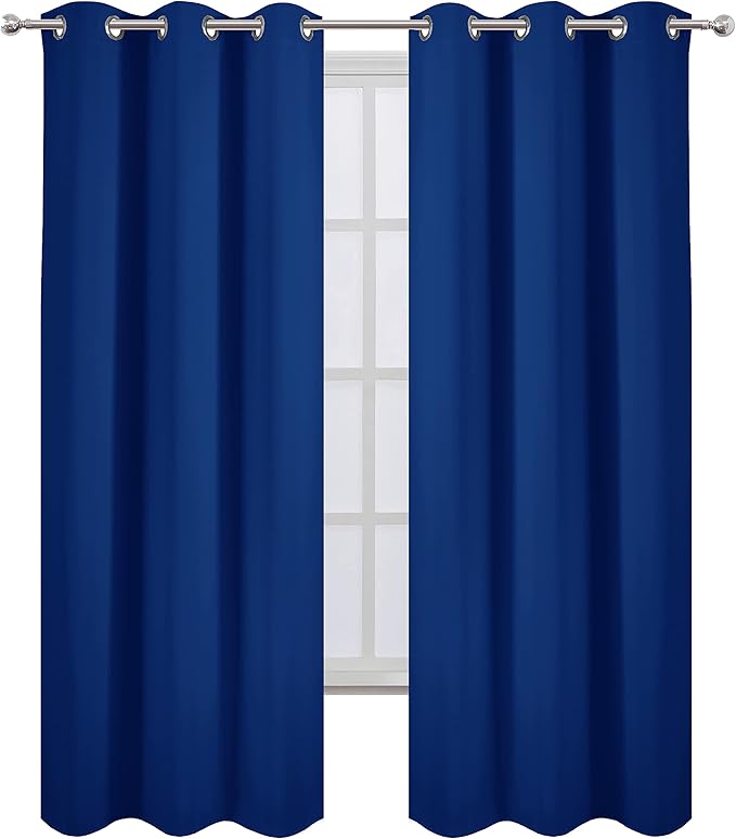 LEMOMO Blackout Curtains 38 x 84 inch/Royal Blue Curtains Set of 2