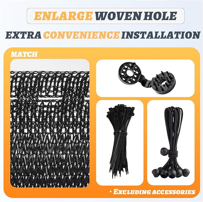 Cool Area 70% 6x12ft Sunblock Shade Cloth Cover Mesh UV Resistant Net for Garden Flower Plant Greenhouse, Black