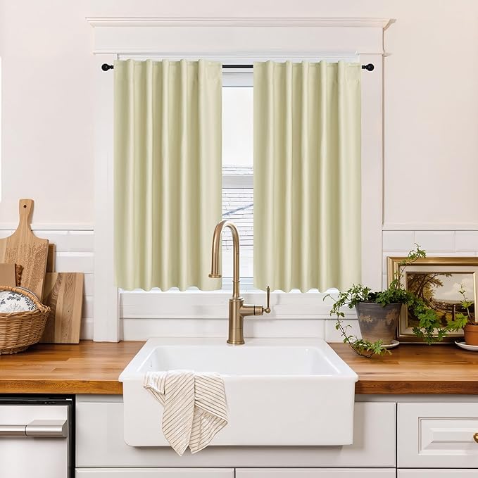 RYB HOME 100% Blackout Short Curtains