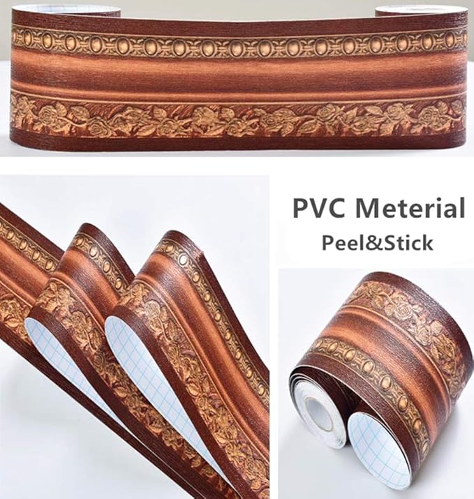 REDODECO 3D Flower Pattern Molding Peel Stick Wall Border