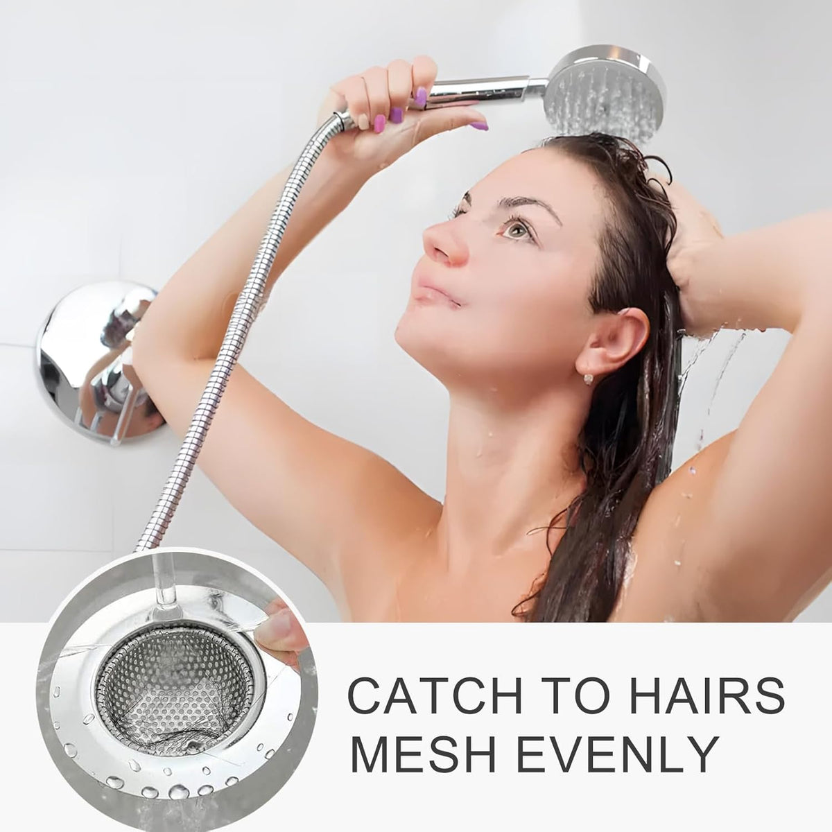 2pcs Heavy Duty Stainless Steel Slop Basket Filter Trap, 4.5" Top / 2.95" Mesh Metal Sink Strainer,Perfect for Kitchen Sink/Bathroom Bathtub Wash Basin Floor Drain Balcony Drain Hole,Utility