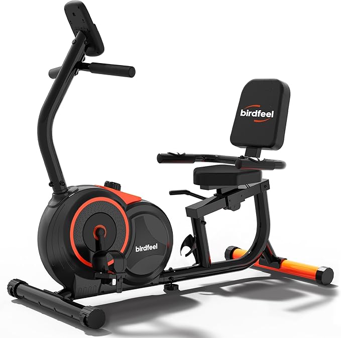 Recumbent Exercise Bike for Home,Recumbent Stationary Bikes for Adults & Seniors,Load Capacity of 400 pounds,Equipped with 16 Adjustable Gears, and Soft Adjustable Seats