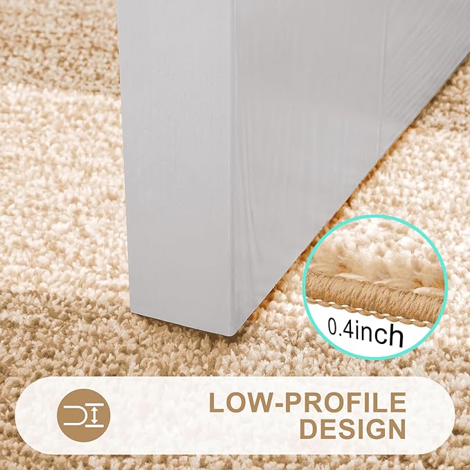 Kitinjoy Indoor Outdoor Door Mat, 48x32 Non-Slip Absorbent Dirt Trapper, Low-Profile Washable Inside Entrance Front Floor Mat, Sturdy Soft Entry Doormats for Entryway, Beige
