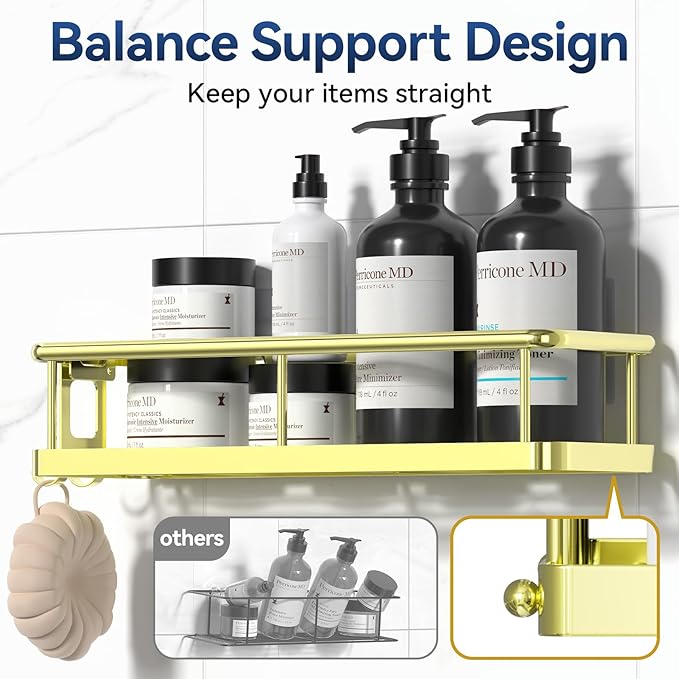 YASONIC Shower Caddy Adhesive, No Drill Bathroom Shower Organizers,