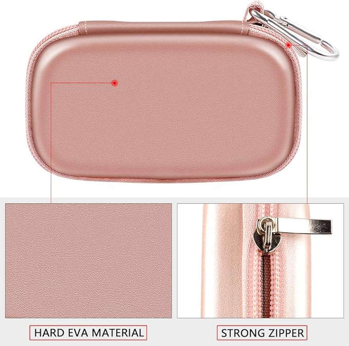 MP3 & MP4 Player Case for SOULCKER/G.G.Martinsen/Grtdhx/iPod Nano/Sandisk Music Player/Sony NW-A45 and Other Music Players with Bluetooth. Fit for Earbuds, USB Cable, Memory Card - Rose Gold