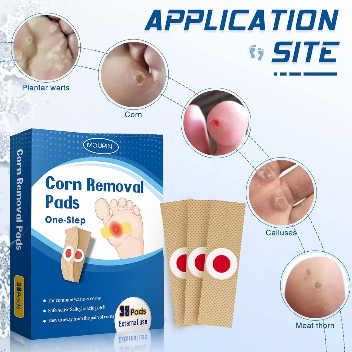 38 Count Corn Removal Pads for Feet and Toe, Corn Plasters Feet Remover for Feet Extra Strength, Callous Remover