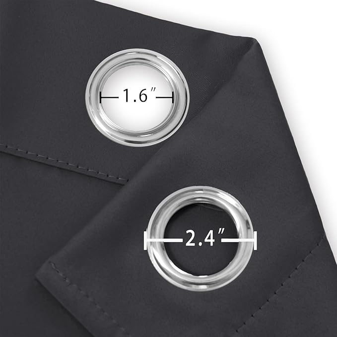 LEMOMO Blackout Curtains 42 x 63 inch/Dark Grey Curtains Set of 2