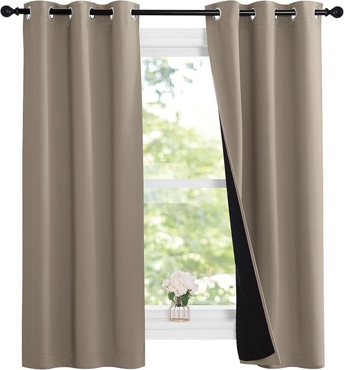 NICETOWN 100% Blackout Short Curtains