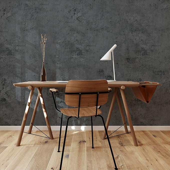 Dark Gray Concrete Wallpaper 15.9in X 720in, Wall Paper Pull and Stick