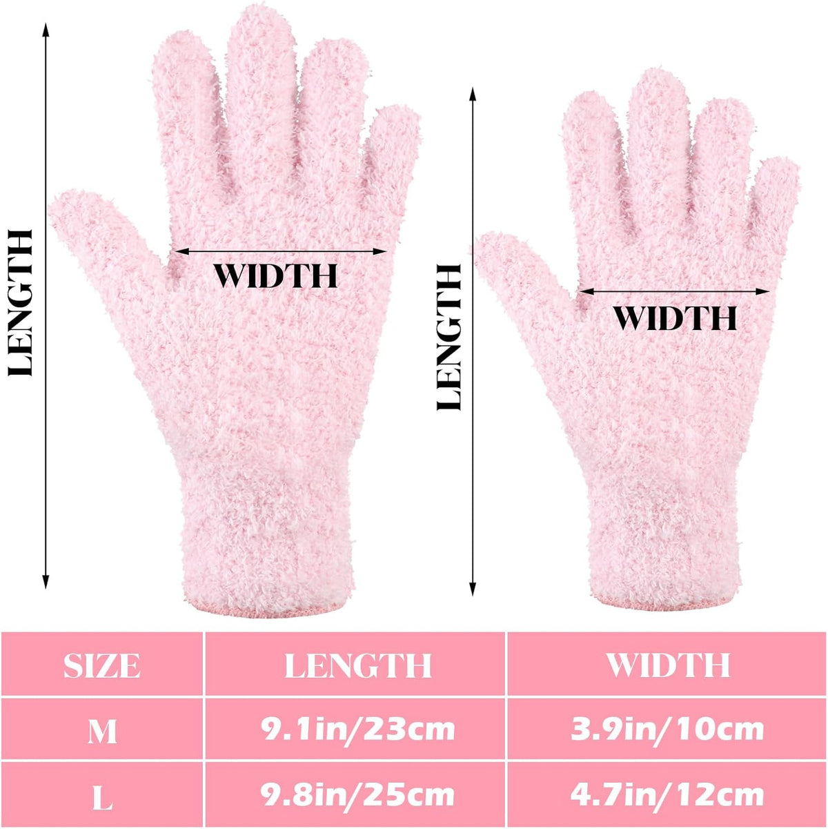 Bencailor 6 Pairs Microfiber Dusting Gloves, Dusting Cleaning Gloves Microfiber Gloves for Plants House Blinds Car Dust Mitt (Fresh Color,Medium)
