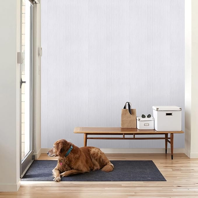 White Grasscloth Peel and Stick Wallpaper A Set of 23.6" X 480" Self-Adhesive