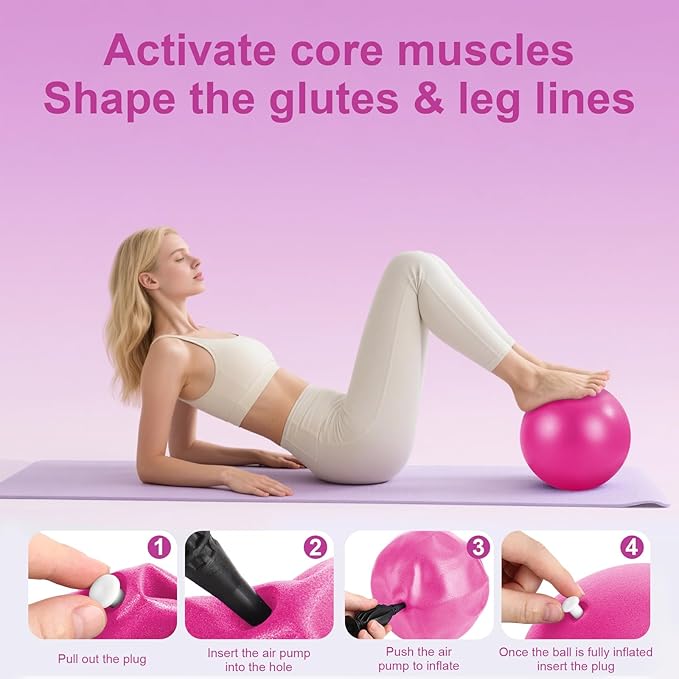 Pilates Ring Set –Home Pilates Equipment for Women Kit with a 14-inch Pilates Ring and 9.8-inch Pilates Ball,5 Resistance Bands for Beginners—Train Muscles, Flexibility & Core Strength at Home