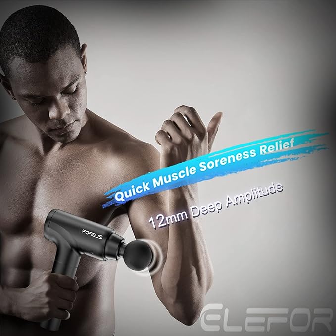 Massage Gun Deep Tissue,Percussion Back Massager Gun for Athletes Muscle Massage Gun for Pain Relief with 8 Massage Heads & 20 Speeds (Matte Black)