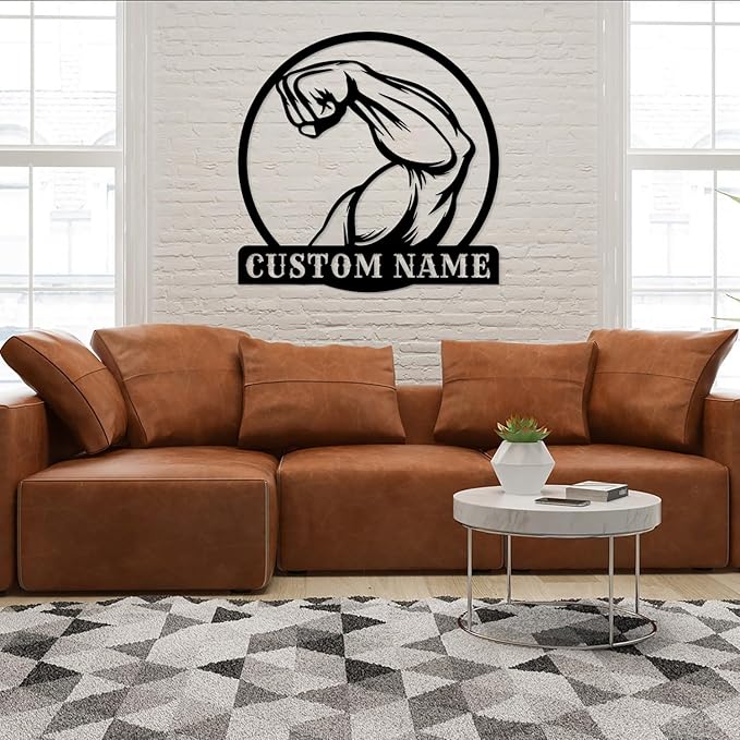 Personalized Metal Gym Sign, Custom Fitness Metal Wall Decor, Body Builder Lovers Gift, Gym Custom Unique Metal Wall Art, fitness room decor, home gym decor, gym wall art (Style-7)