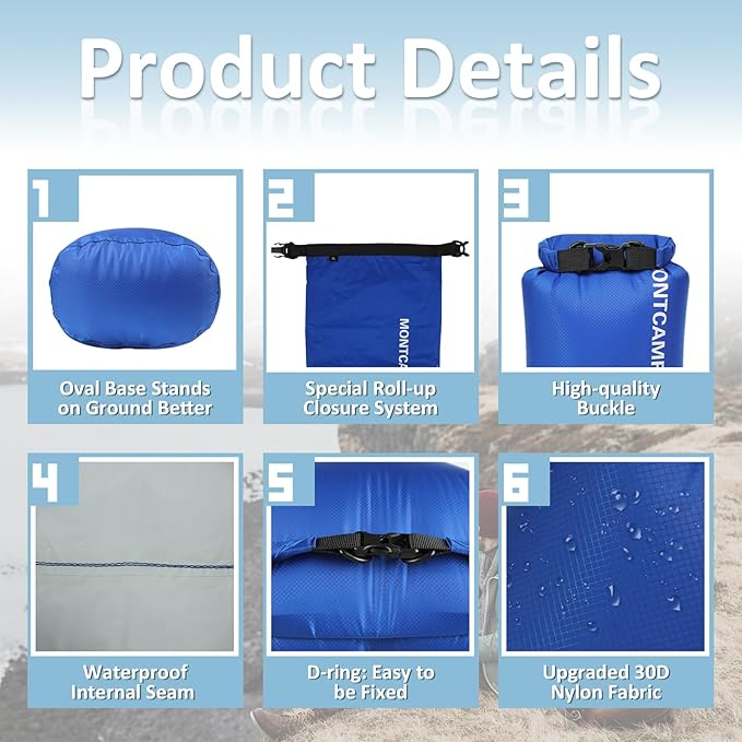 Upgraded 30D Nylon Waterproof Dry Bag-Extra Large Storage Sack for Hiking, Kayaking and Rafting-Roll Top Closure-Float on Water(20L/Turquoise blue)