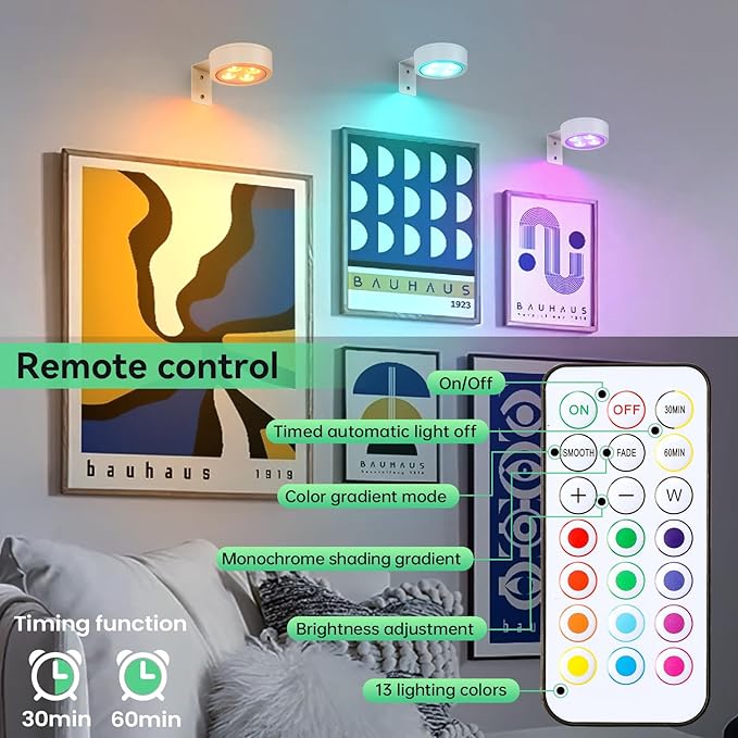 4-Pack Picture Light Battery Operated
