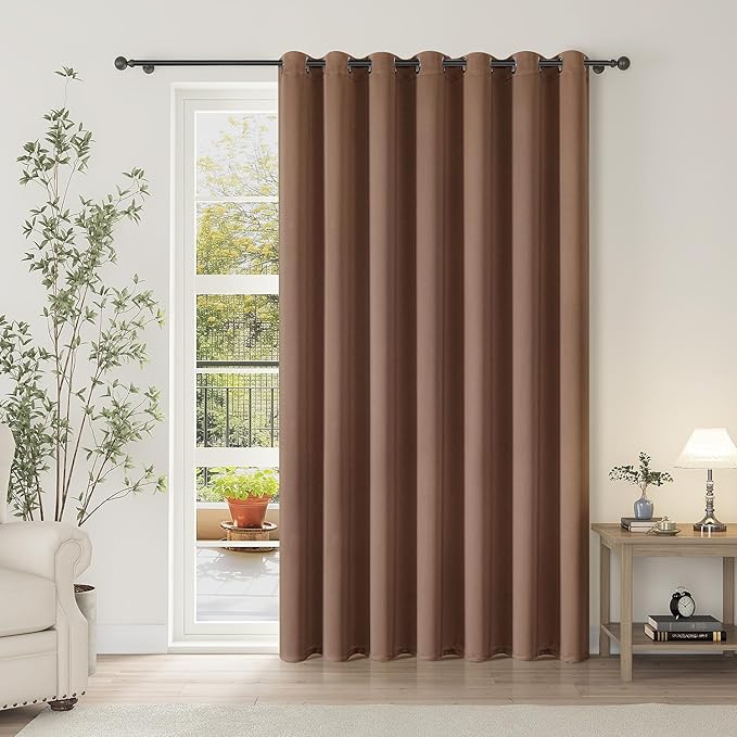 ChrisDowa Room Divider Curtain 108 Inches Long, Wide Blackout Sliding Door