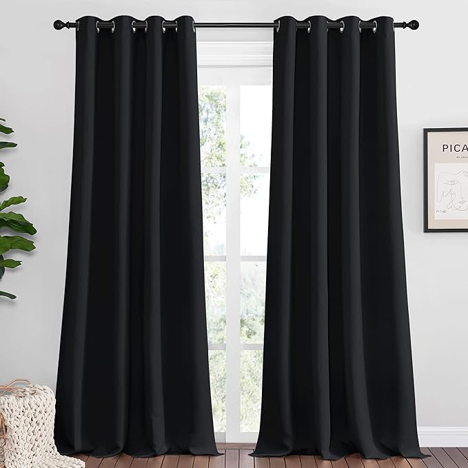 NICETOWN Halloween Patio Blackout Curtain Shades, 2 Panels, 55 inches x 102