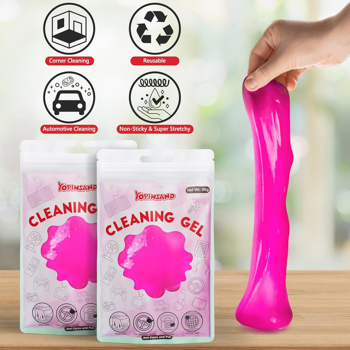 Car Cleaning Gel, 2 Pack Car Cleaning Putty, Universal Auto Deatiling Tools, Reusable Interior Cleaner for Car Keyboard Air Vent, Car Slime Cleaner Dust Cleaning Gel