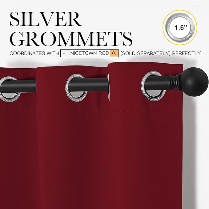 NICETOWN Christmas Short Blackout Curtains