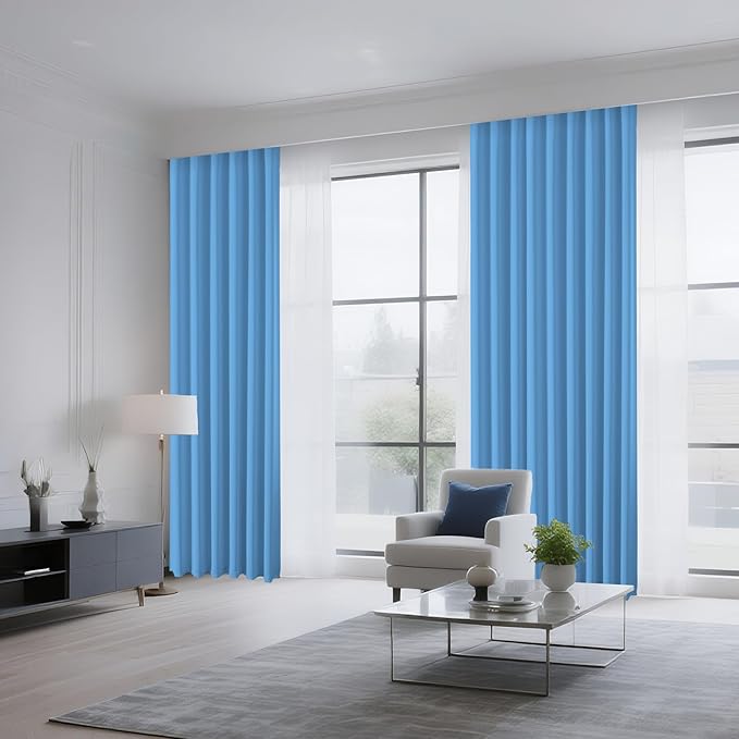 CUCRAF Light Blue Blackout Curtains 108 inch Length 2 Panels Set, Rod Pocket