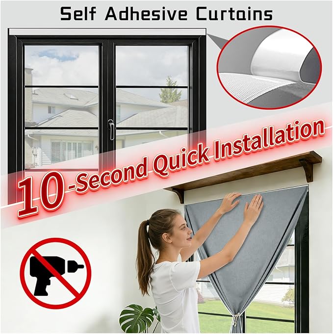 Self-Adhesive 100% Blackout Curtain