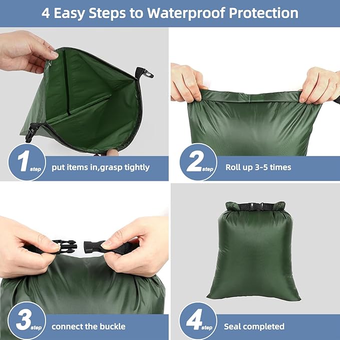 6PCS Dry Bags Waterproof, Lightweight Dry Bags for Kayaking Waterproof，Outdoor Waterproof Bag for Kayaking Hiking Boating Camping