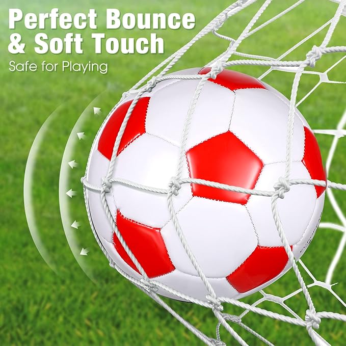 HyDren 8 Pcs Soccer Balls Bulk with Pump Deflated Official Size Sport Soccer Ball for Kid Adult Game Match Indoor Outdoor Gift for School Sports Game Birthday Party Gift Back to School