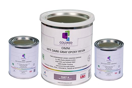 colored epoxies Dark Gray Epoxy Resin for Bar Tops, Table Tops, Wood, Concrete, Epoxy Art & Crafts 1.5 Gallon