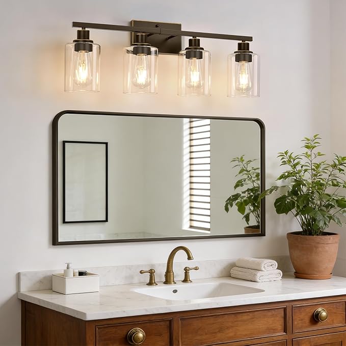 MOKATNG 4-Light Bathroom Light Fixtures, Vanity Light